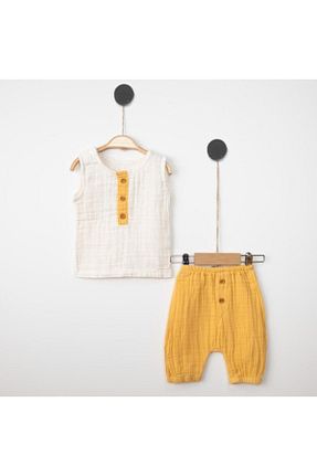 ست نوزادی زرد بچه گانه پنبه ای HappyMom - کد 874275287