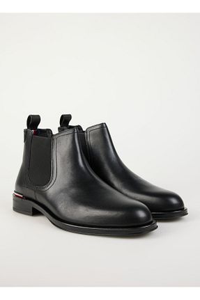 بوت / نیم بوت مشکی مردانه پاشنه تخت Tommy Hilfiger - کد 874314473