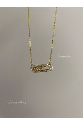 گردنبند استیل ( فولاد ) طلائی زنانه استیل ضد زنگ ASNA JEWELLERY - کد 874350169