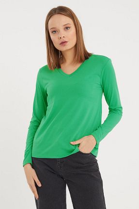 تیشرت سبز زنانه رگولار ESPİNA - کد 874390916