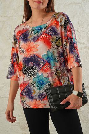 تیشرت رنگی زنانه اورسایز ESPİNA - کد 874387263