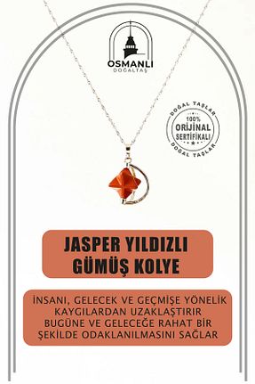 گردنبند جواهر نارنجی زنانه سنگ OSMANLI DOĞAL TAŞ - کد 336686033
