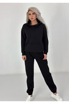 شلوار کرمگن مشکی زنانه پاچه کش دار Elvan Güven - کد 874376252