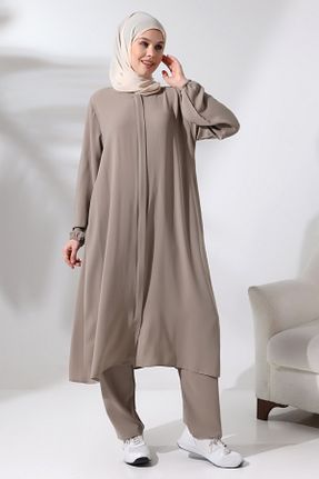 لباس حجاب قهوه ای زنانه اورسایز ihvanonline - کد 806449179