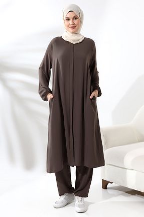 لباس حجاب قهوه ای زنانه اورسایز ihvanonline - کد 767233320