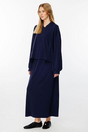 دامن حجاب سرمه ای زنانه کمر کش دار Hooopstore - کد 874396253