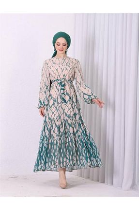 لباس حجاب سبز زنانه Relaxed dipmoda - کد 858339603