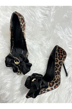 کفش پاشنه بلند کلاسیک قهوه ای زنانه چرم مصنوعی Park Moda - کد 874400104