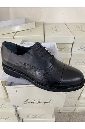 کفش کلاسیک مشکی مردانه چرم خالص LY SHOES - کد 874398042