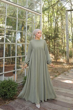 لباس حجاب سبز زنانه اورسایز Nissra - کد 870221388