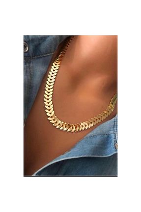 گردنبند جواهر طلائی زنانه برنجی Abakka - کد 874601029