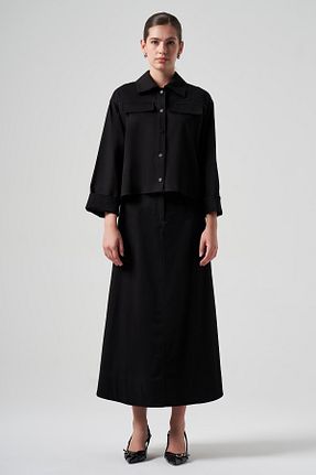 ست بالاتنه و پائین تنه حجاب مشکی زنانه رگولار Nuss - کد 874594895