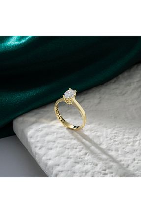 انگشتر نقره زرد زنانه زیرکن Akgül Silver - کد 874600308
