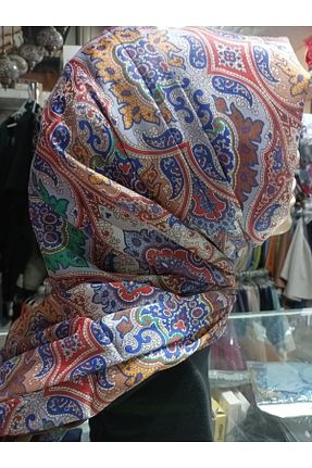 شال قهوه ای زنانه پنبه ای scarfella - کد 874601325