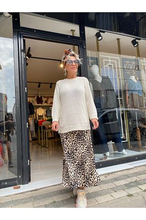 دامن بژ زنانه پارچه özlem adaşoğlu boutique - کد 874599060