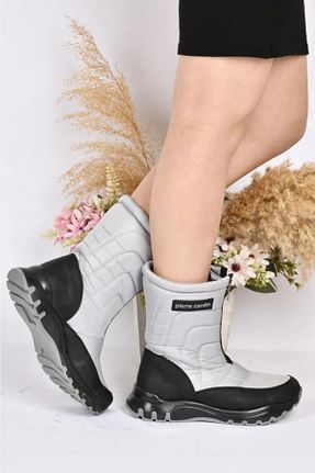 بوت / نیم بوت طوسی زنانه چرم مصنوعی Pierre Cardin - کد 874607700