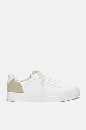 کفش اسنیکر سفید مردانه بند دار Pull & Bear - کد 874604268