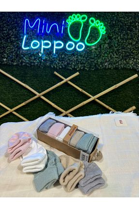 جوراب رنگی بچه گانه %100 پنبه MİNİLOPPOO - کد 871235803