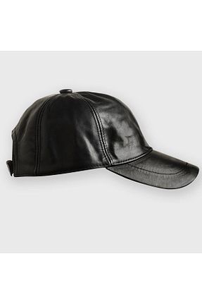 کلاه مشکی زنانه چرم خالص Sanalbolluk - کد 313250129