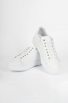 کفش اسنیکر سفید مردانه چرم اصل Yeşildaş - کد 874611840