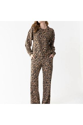 ست بالاتنه و پائین تنه قهوه ای زنانه بافت DragonFly Moda - کد 874622920