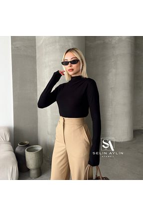 بادی مشکی زنانه یقه نیم ماهیگیر Karol - کد 874662855