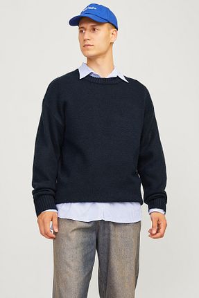 پلیور سرمه ای مردانه ساده Jack & Jones - کد 874664023