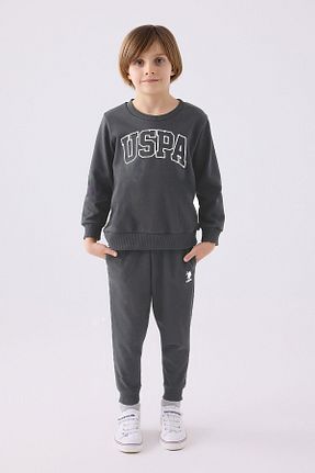 ست گرمکن طوسی بچه گانه پنبه پلی استر U.S. Polo Assn. - کد 874744897
