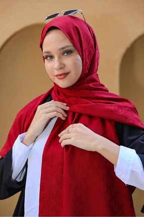 روسری قرمز پنبه پلی استر lamella - کد 874733825