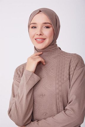 پلیور حجاب قهوه ای زنانه رگولار Armine - کد 770707054