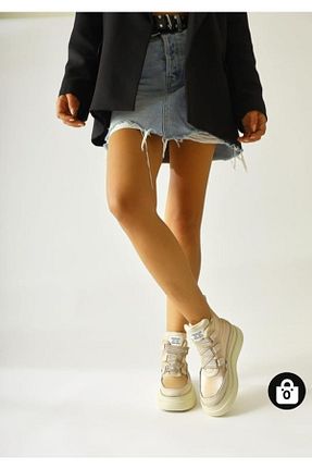 بوت / نیم بوت بژ زنانه fashok - کد 874767273