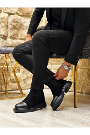 بوت / نیم بوت مشکی مردانه چرم خالص ByItallanoshoes - کد 863671803