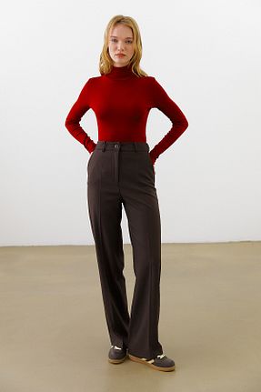 شلوار قهوه ای زنانه پنبه ای urban focus - کد 874795003