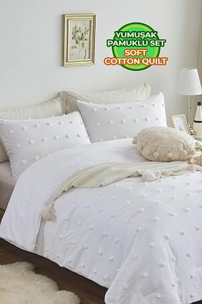 روتختی دونفره سفید پنبه ای Evlen Home Collection - کد 785195742