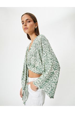 کیمونو و کافتان سبز زنانه ویسکون Koton - کد 810243746
