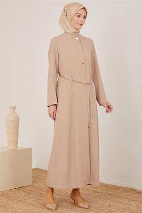 مانتو بلند حجاب بژ زنانه Armine - کد 679227646