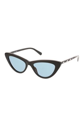 عینک آفتابی مشکی زنانه UV400 Swarovski - کد 86109523