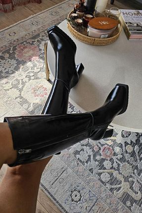 چکمه مشکی زنانه پاشنه کوتاه (1 - 4 سانتی متر) TOPUKLA - کد 874850722