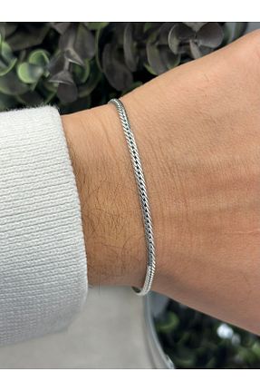 دستبند نقره سفید مردانه 925 عیار NikaŞ - کد 874867340