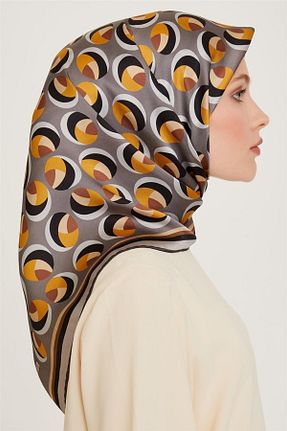 روسری زرشکی کرپ ساتن ابریشم Armine - کد 864789208