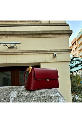 کیف دوشی زرشکی زنانه چرم مصنوعی Elisa Moretti - کد 846437643