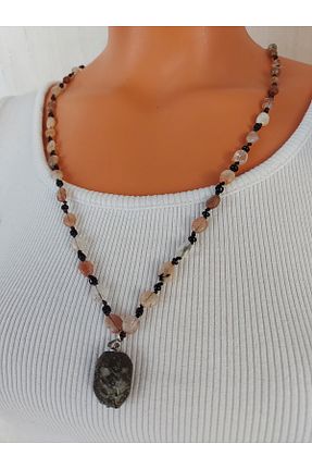 گردنبند جواهر سبز زنانه سنگ Nej - کد 874885733