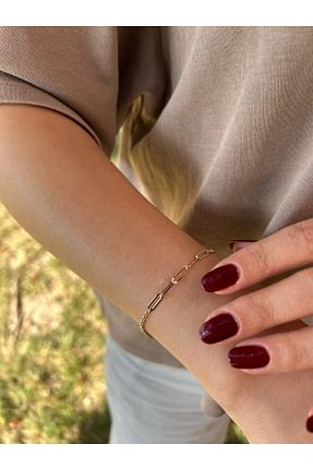 دستبند طلا رنگی زنانه 14 عیار Goldium Jewellery - کد 872905134