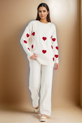 ست بالاتنه و پائین تنه سفید زنانه تریکو ZTO - کد 874906512