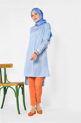 تونیک حجاب آبی زنانه پلی استر Alvina - کد 874940046