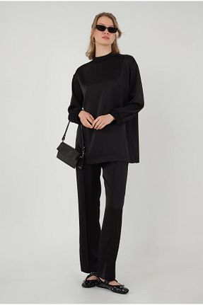 ست بالاتنه و پائین تنه مشکی زنانه بافتنی HEQA - کد 846402507