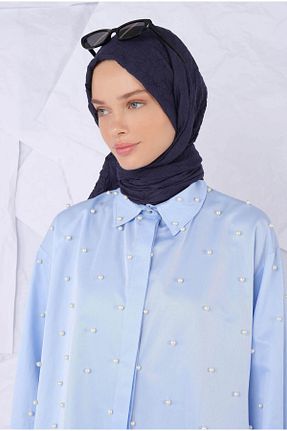 شال سرمه ای زنانه پلی استر HEQA - کد 849742582