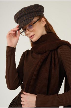 شال گردن قهوه ای زنانه پارچه HEQA - کد 786000245