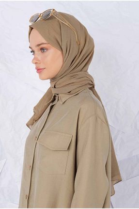 شال قهوه ای زنانه پنبه ای HEQA - کد 848487977