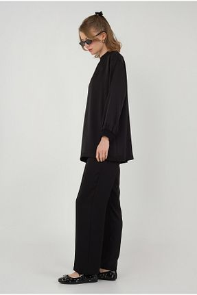 ست بالاتنه و پائین تنه مشکی زنانه بافتنی HEQA - کد 846402507